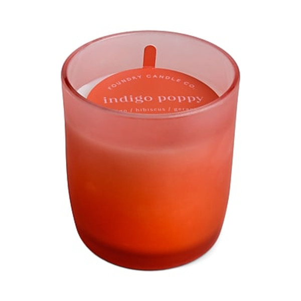 FOUNDRY CANDLE CO. Indigo Poppy Ombre Frosted Glass Jar Candle