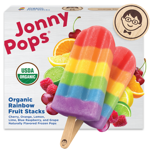 JonnyPops Organic, Rainbow Fruit Stacks, Frozen Pops Same-Day