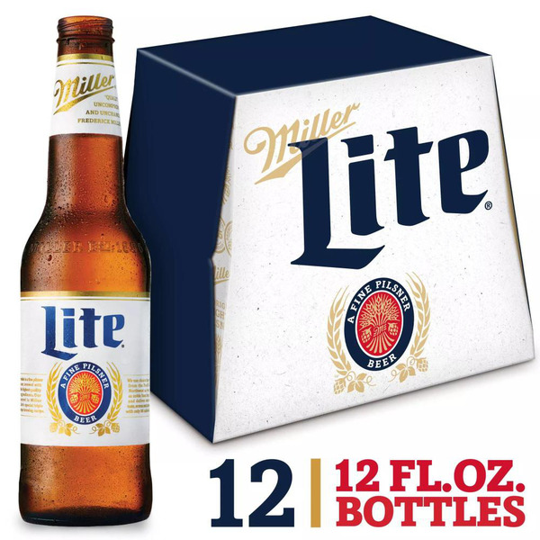 Miller Lite American Light Lager Beer, 12-pack, 12-oz beer bottles