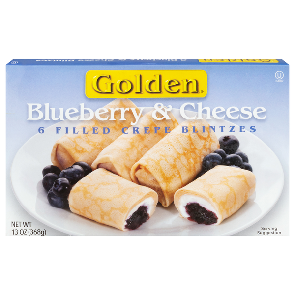 Golden Blueberry & Cheese Filled Crepe Blintzes Same-Day Delivery