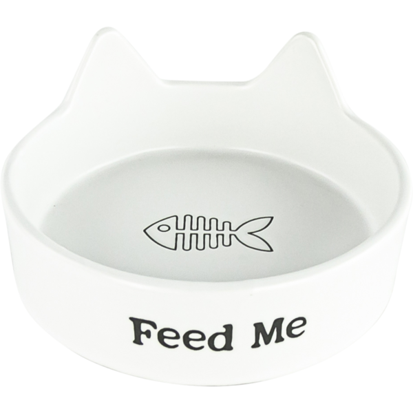 Play On Ceramic Kitty Face Cat Bowl
