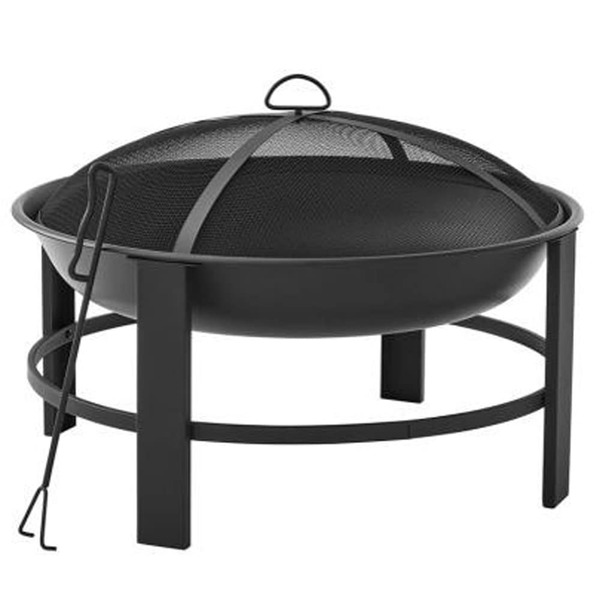 Master Forge 28-in W Steel Round Portable Wood-Burning Fire Pit