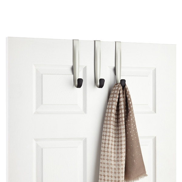 Umbra Schnook Overdoor 3-Hook Rack - Nickel - 9" x 2" x 8" h