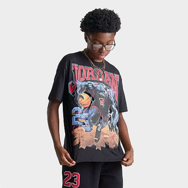 Jordan Big Kids' Panther Graphic T-Shirt, L - Black