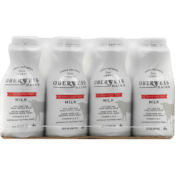 Oberweis Dairy Milk, 2 Reduced Fat (12 each) Instacart