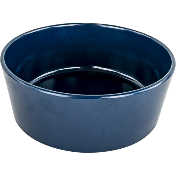 Play On Melamine Bamboo Dog Bowl - Navy