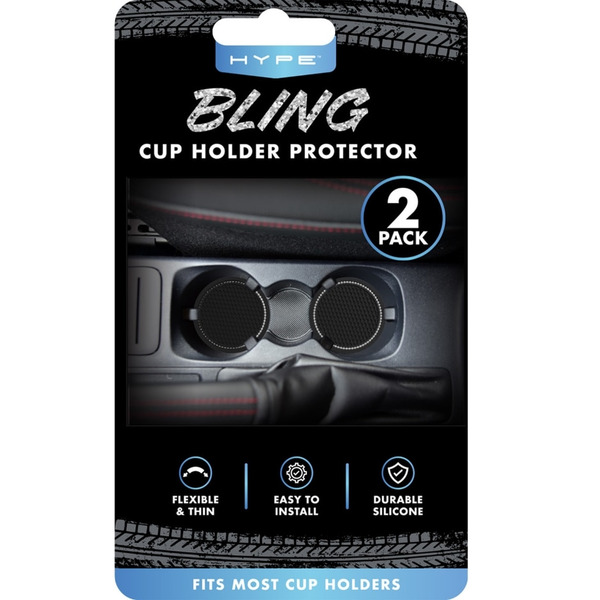 Bling Cup Set Di 2 Sottobicchieri Per Auto Con Stris, Antiscivolo E Antiurto, Diametro 7 Cm, Universali, Accessori Auto Donna (Diamante Rosa)