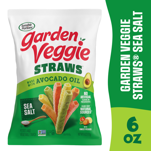 Garden Veggie Snacks Straws Made with Avocado Oil, Sea Salt Flavor