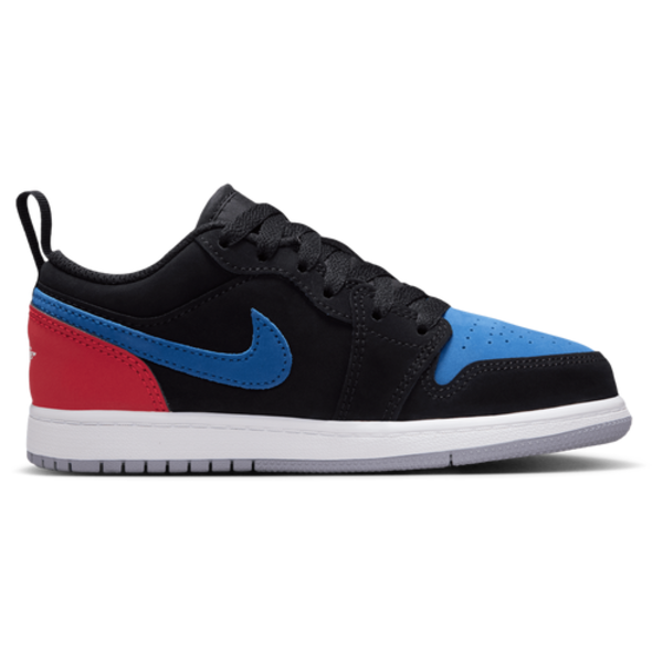 Jordan Kids' Preschool Air Jordan 1 Low Basketball Shoes, Size 12.0K, Medium/D - Black/White/Blue/Red