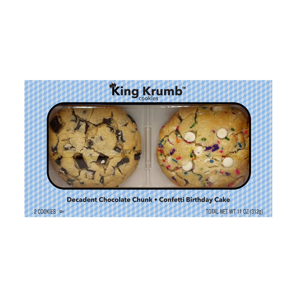 King Krumb Cookies - Decadent Chocolate Chunk & Confetti Birthday Cake (2-count, 11oz) — product image