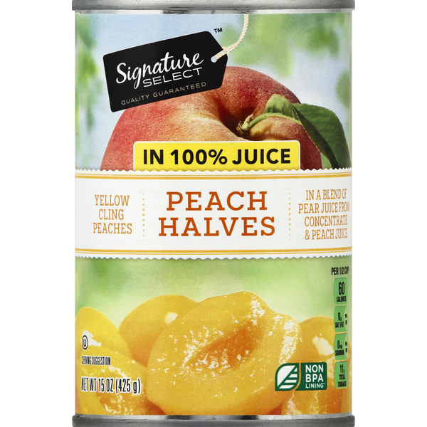 Signature SELECT Peach, Halves, in 100% Juice