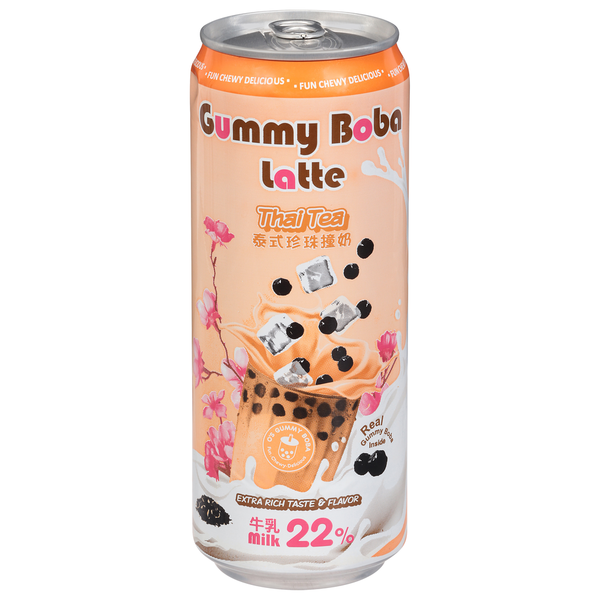 O's Bubble Gummy Boba Latte, Thai Tea