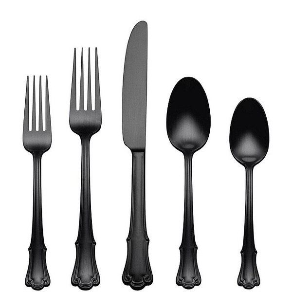 Oneida James Street  Satin Black 20 Piece Flatware Set
