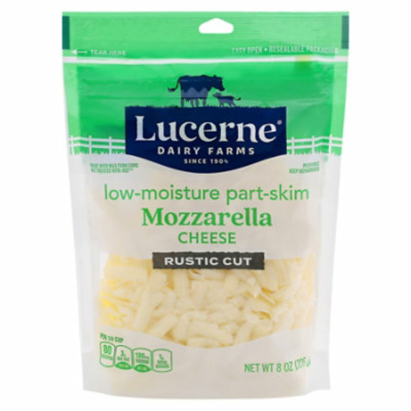 Lucerne Cheese, Part-Skim, Mozarella, Low-Moisture, Rustic Cut