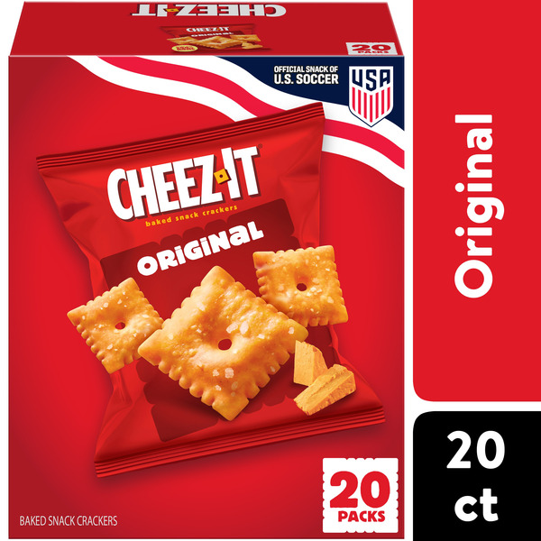 Cheez-It Original Cheese Crackers, Baked Snack Crackers, Single Serve, 20 Count