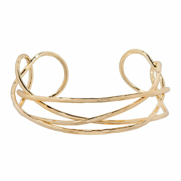 LC Lauren Conrad Gold Tone Hammered Cuff Bracelet