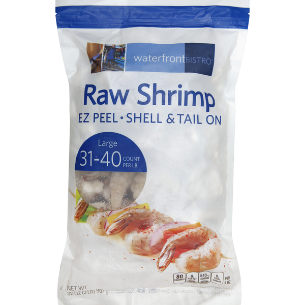 Waterfront Bistro Shrimp, Raw, Large, Tail & Shell On