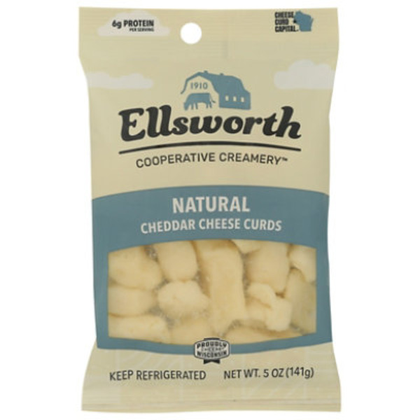 Ellsworth Cooperative Creamery Cheese Curds, Cheddar, Natural