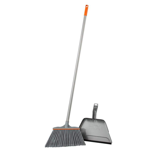 HDX 15 In. Angle Broom And Step-on Dustpan Set
