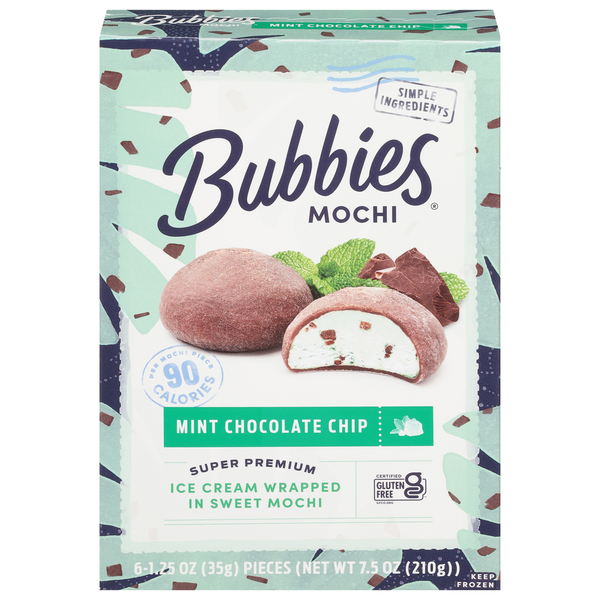 Bubbies Hawaii Mint Chocolate Chip Mochi 6 Pack Same-Day Delivery