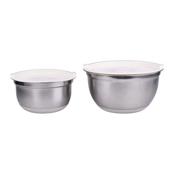 Makery Stainless Steel Bowls With Lids, 2-Piece Medium & Large Set