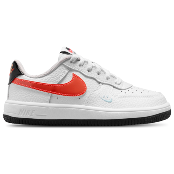 Nike Boys' Force 1 Low BP Lace FL1 Preschool Basketball Shoes, Size 12 - Flash Crimson/White/Hydrogen Blue