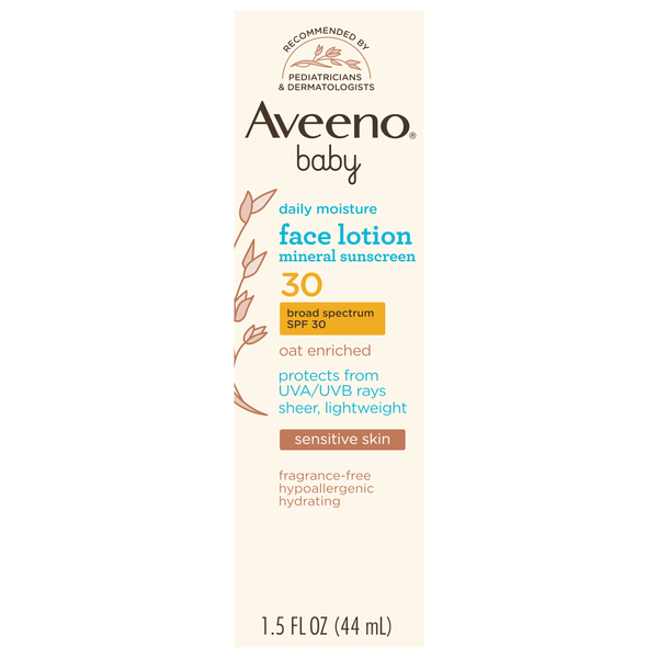 Aveeno Baby Daily Moisture Sunscreen Face Lotion, SPF 30, 1.5 fl. oz