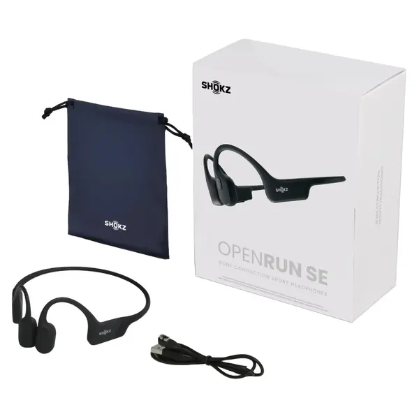 SHOKZ OpenRun SE- Open-Ear Bluetooth Wireless Bone Conduction Sport Headphones, Standard - Dark Gray