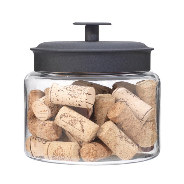 Anchor Hocking 48-Ounce Montana Jar With Black Metal Lid