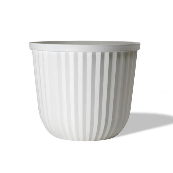 Ready Refill 12.13-in W x 12.13-in L x 11.81-in H Cotton White Recycled plastic Round Indoor Planter