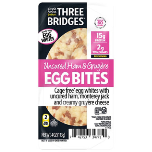 Three Bridges Uncured Ham & Gruyere Egg Bites