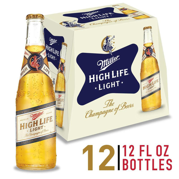Miller High Life Beer, American Style Lager 4.1% ABV, 12 Pack