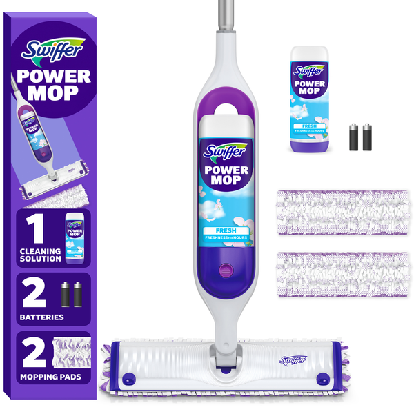 Swiffer PowerMop Multi-Surface Kit for Floor Cleaning, Fresh Scent