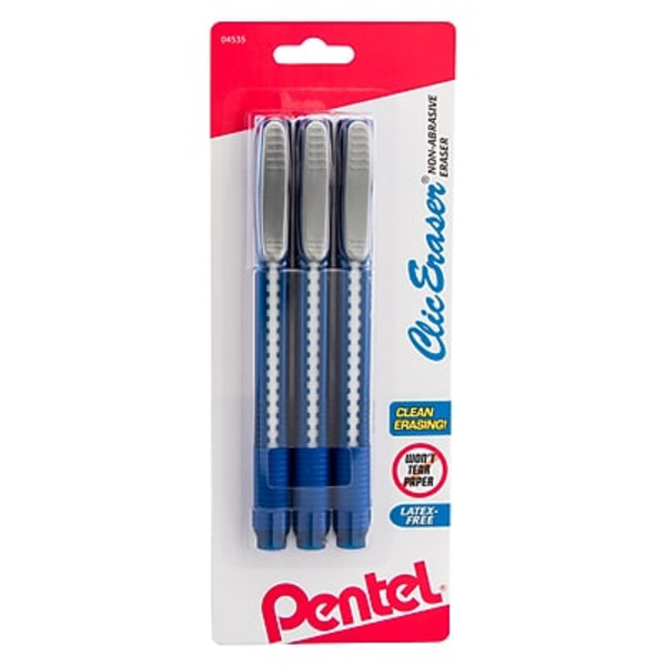 Pentel White Click Eraser With Grip