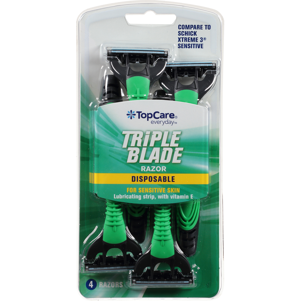 Top Care Razor, Disposable, Triple Blade (4 each) Instacart