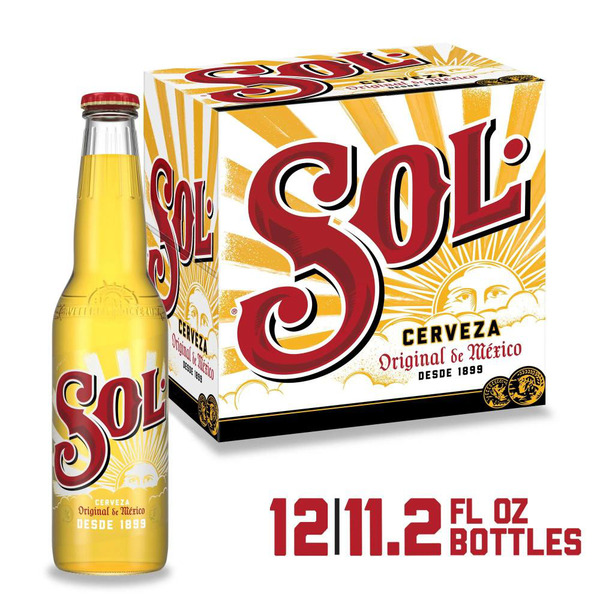 Sol Cerveza Mexican Import Lager Beer, Light Beer for Summer, 4.5