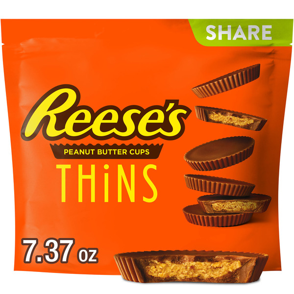 Reese's THiNS Chocolate Peanut Butter Cups, Candy Share Pack, 7.37 oz
