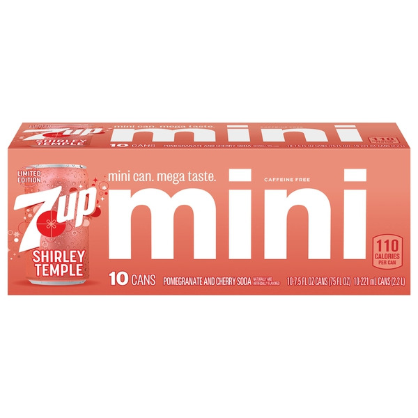 7-UP Caffeine Free Shirley Temple Pomegranate and Cherry Mini Soda