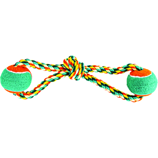 Play On Wishbone Pet Rope With 2 Tennis Balls