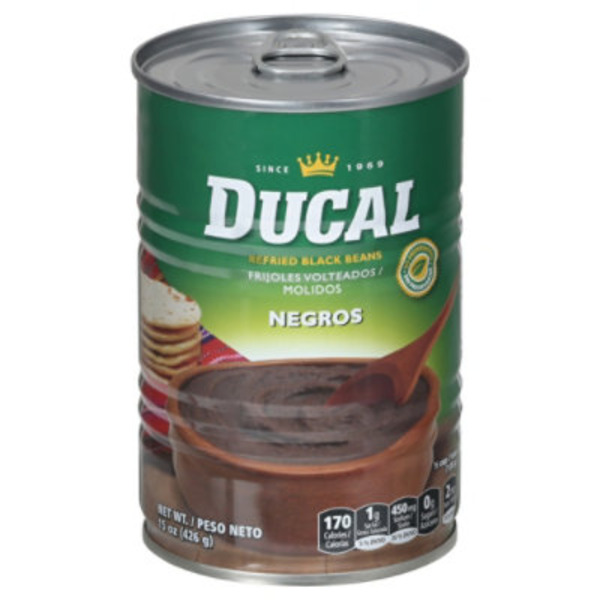 Ducal Black Beans, Refried