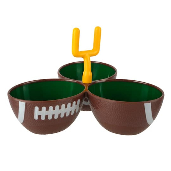 Celebrate It Melamine Football 3-Bowl Server