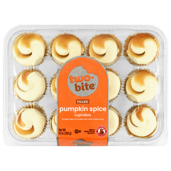 Two Bite Filled Pumpkin Spice Cupcakes