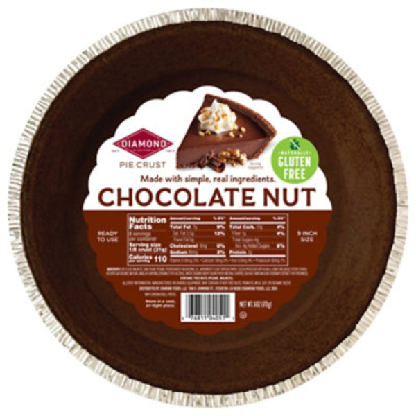 Diamond Gluten Free Chocolate Nut 9 Inch Pie Crust