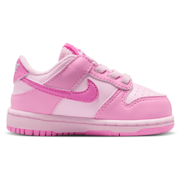 Nike Girls' Toddler Dunk Low Stretch Lace Casual Shoes, Size 4 - Pink Rise/Pink Foam/White/Playful Pink