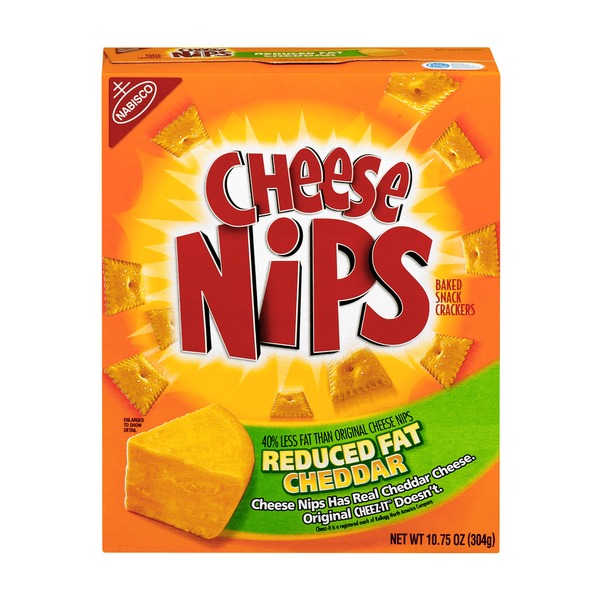 Cheese Nips Baked Snack Crackers Reduced Fat Cheddar (10.75 oz) from