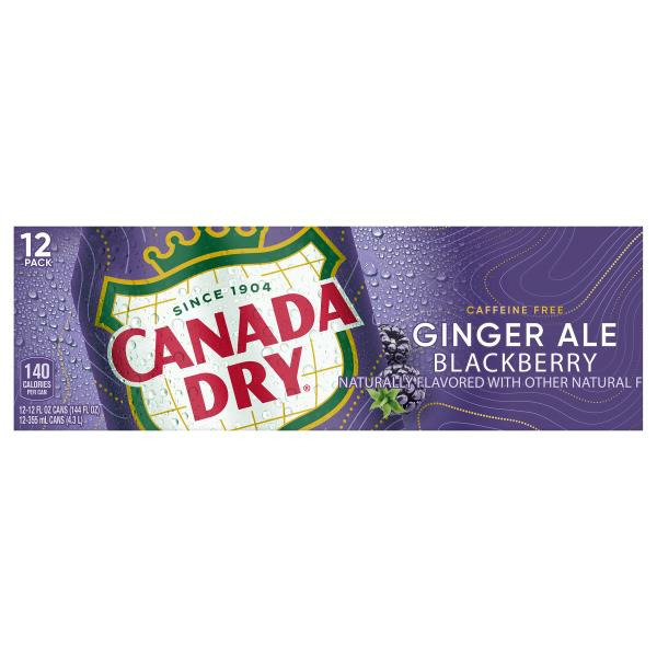 Canada Dry Blackberry Ginger Ale Soda, 12 fl oz cans, 12 pack Same