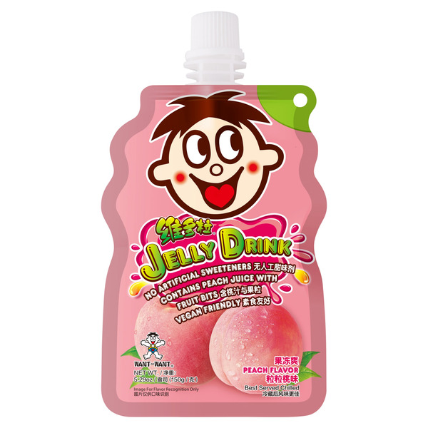 Want-Want Vegan Friendly Peach Flavor Jelly Drink Same-Day