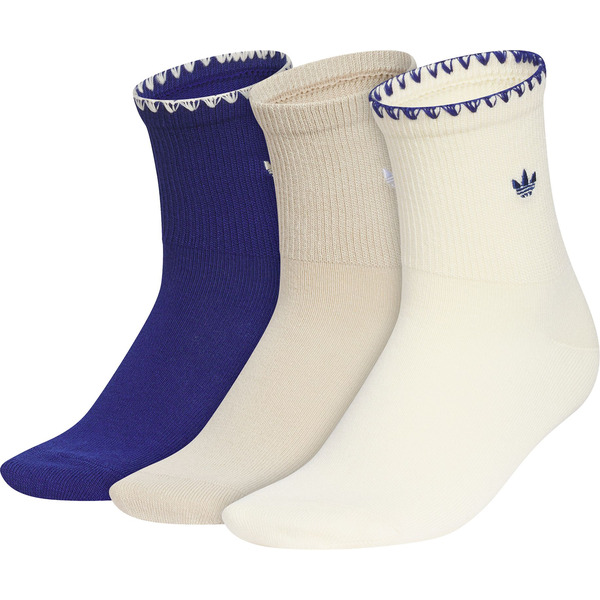adidas Originals Luna 2.0 High Quarter Trefoil Socks, M - Victory Blue, Khaki Three & Warm Vanilla Yellow