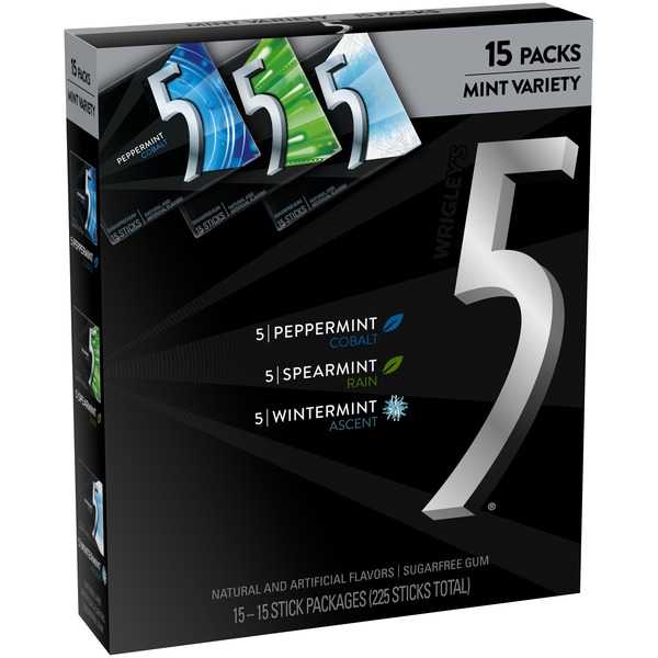 5 Gum Mint Sugar Free Gum Variety Pack (15 ct) Instacart
