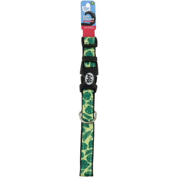 Play On Puffy Leaves Dog Collar, Medium